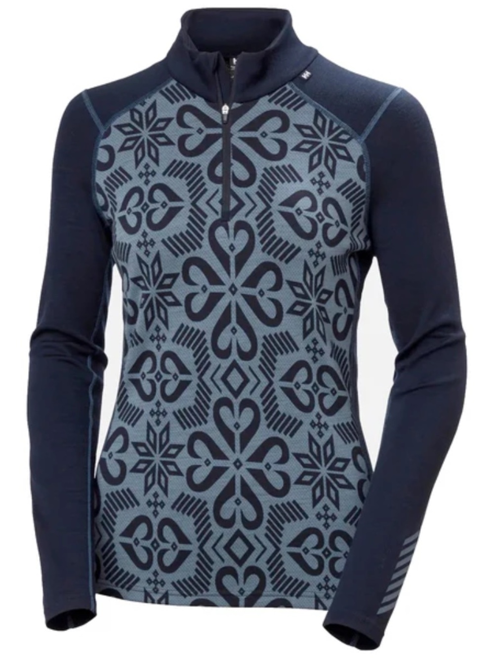 NWT Helly Hansen LIFA Merino Graphic Half Zip Base Layer Top